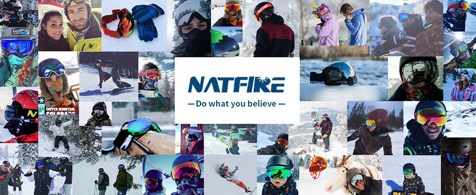 NATFIRE Ski Goggles Double Layers Anti-fog UV400 Snowboard Snow Goggles Snowmobile Glasses Eyewear Outdoor Sport Skiing Googles