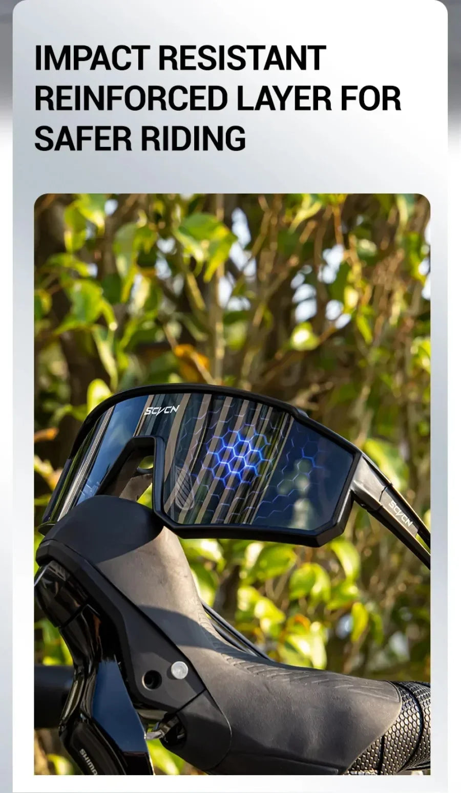 SCVCN UV400 Cycling Glasses Sunglasses for Men Sports Bike Bicycle Hiking Camping Golf Protection Glasses Women Baseball Fashion