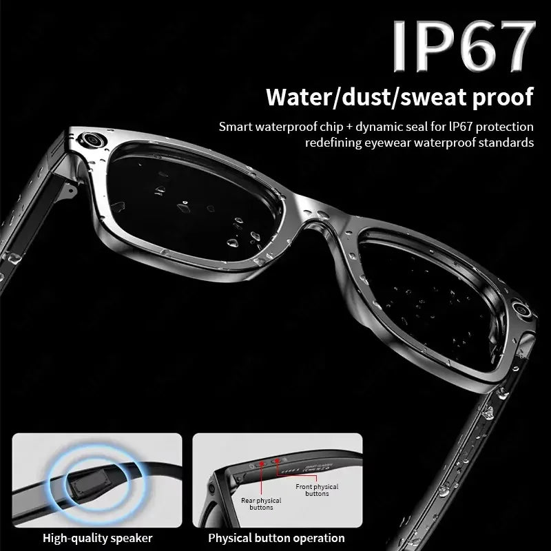 2025 Smart Glasses Women Wireless Bluetooth Call Sunglasses 800W Pixel Dual Camera Voice Assistant Intelligent Translation Glass