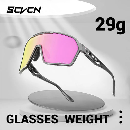 SCVCN Fashion Polarized Sunglasses Cycling Glasses for Men Mountain Bike Eyewear Baseball Sports Goggles Skating Sun Glasses