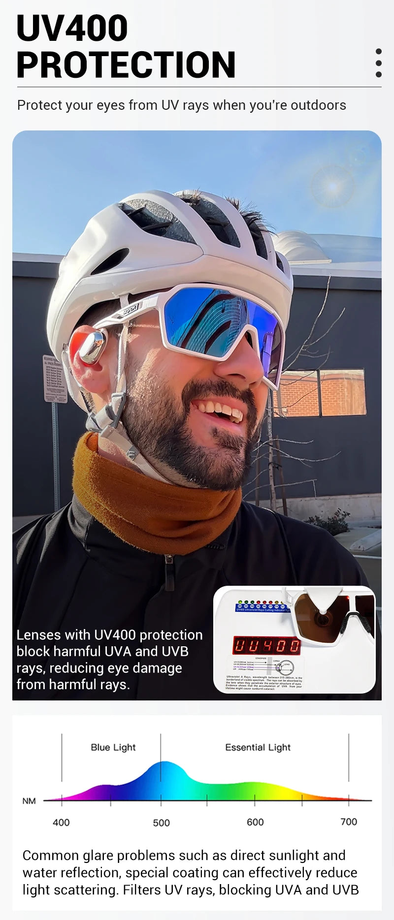 SCVCN Fashion Polarized Sunglasses Cycling Glasses for Men Mountain Bike Eyewear Baseball Sports Goggles Skating Sun Glasses