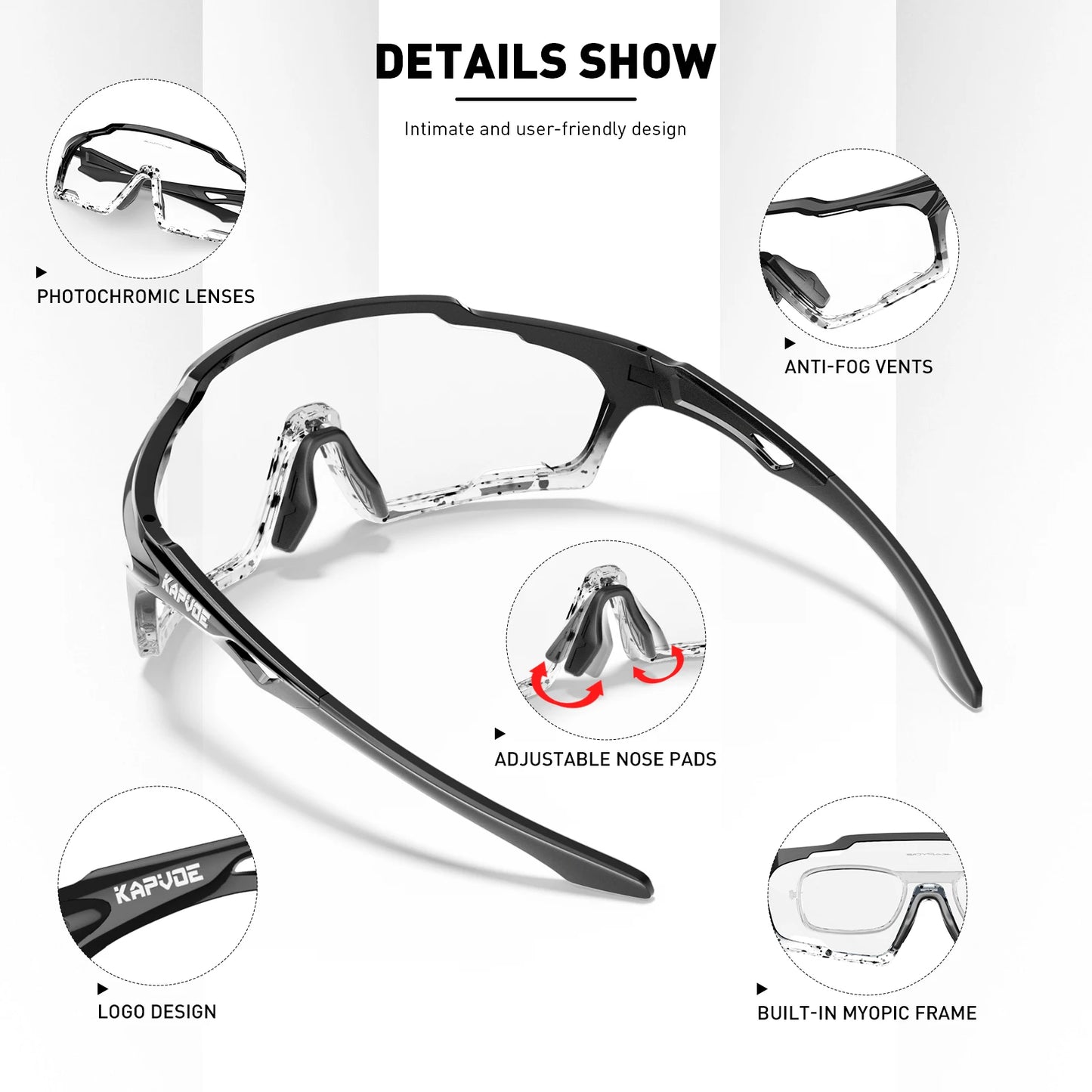 Kapvoe Sunglasses for Man Cycling Glasses MTB Riding Skating UV400 Polarized Fishing Goggles Woman Bike Bicycle Baseball 2025