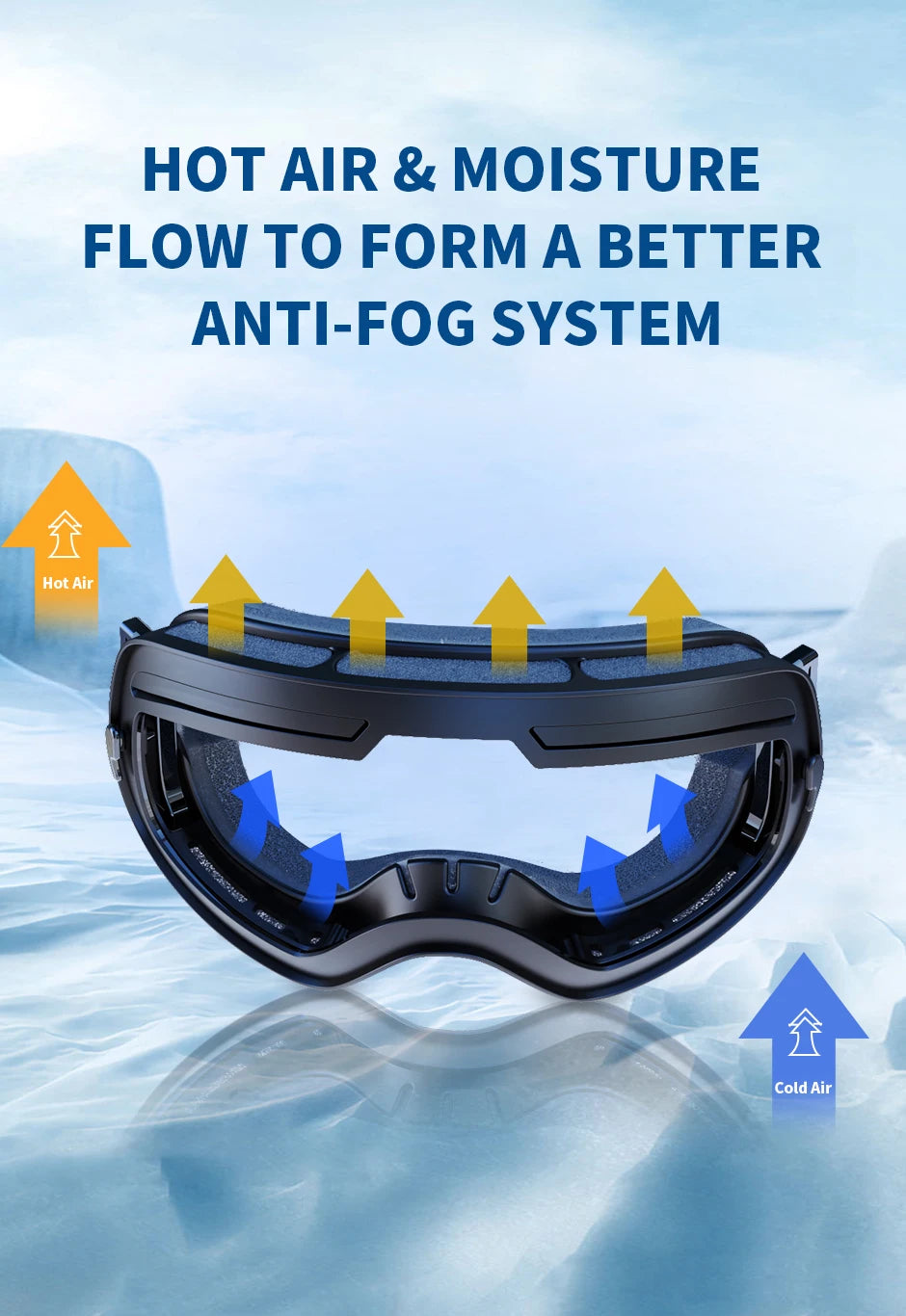 NATFIRE Ski Goggles Double Layers Anti-fog UV400 Snowboard Snow Goggles Snowmobile Glasses Eyewear Outdoor Sport Skiing Googles
