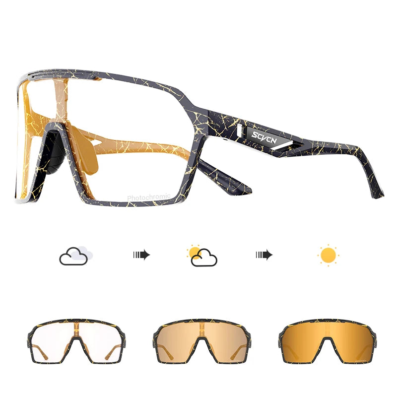 SCVCN Fashion Polarized Sunglasses Cycling Glasses for Men Mountain Bike Eyewear Baseball Sports Goggles Skating Sun Glasses