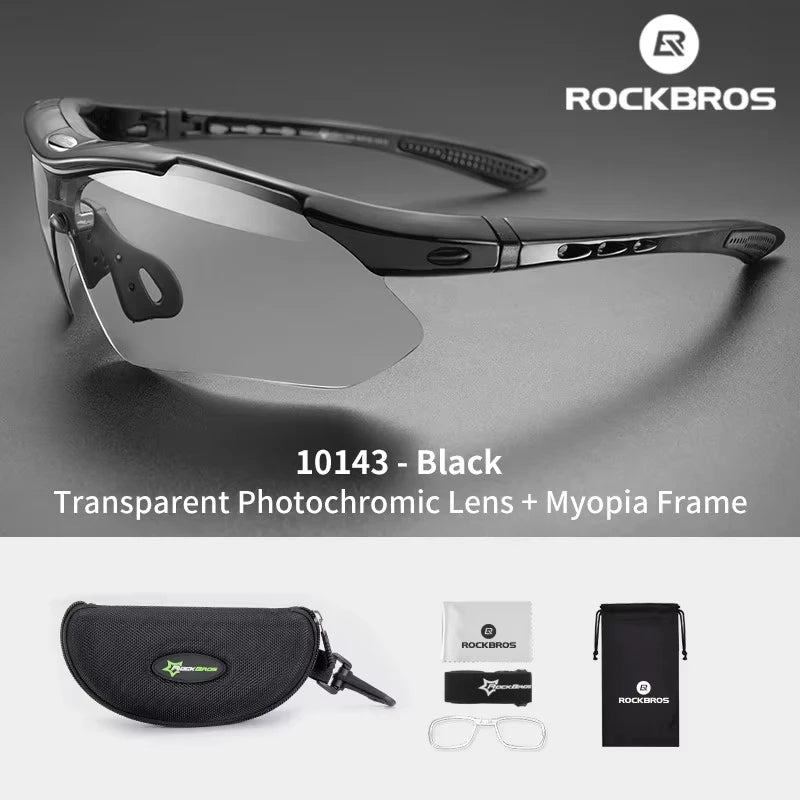 ROCKBROS Cycling Photochromic Glasses UV400  Bicycle Glasses Eyewear Ultralight MTB Sunglasses Fishing Bike Glasses Equipment
