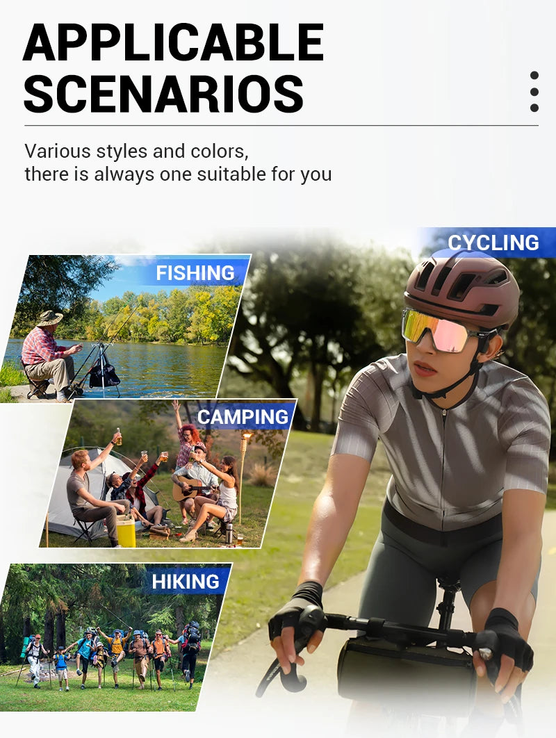 SCVCN Fashion Polarized Sunglasses Cycling Glasses for Men Mountain Bike Eyewear Baseball Sports Goggles Skating Sun Glasses