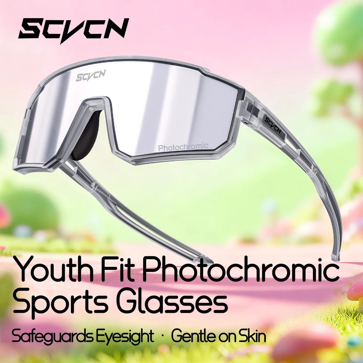 SCVCN Kids Polarized Sports Sunglasses Photochromic UV400 Boy Baseball Glasses Cycling Outdoor Eyewear Running Hiking Sunglasses