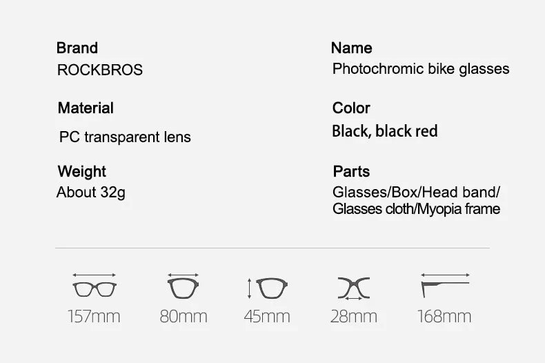ROCKBROS Cycling Photochromic Glasses UV400  Bicycle Glasses Eyewear Ultralight MTB Sunglasses Fishing Bike Glasses Equipment