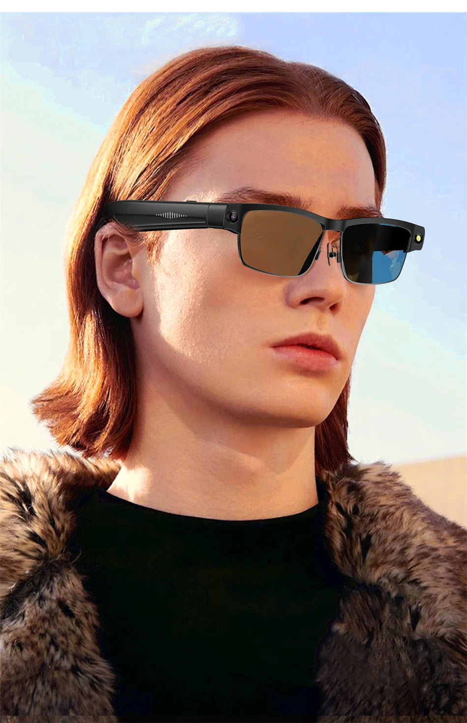 LIGE Smart Glasses Photography Video AI Intelligent Translation Smart Sunglasses Bluetooth Call Music Eyeglasses For Android iOS