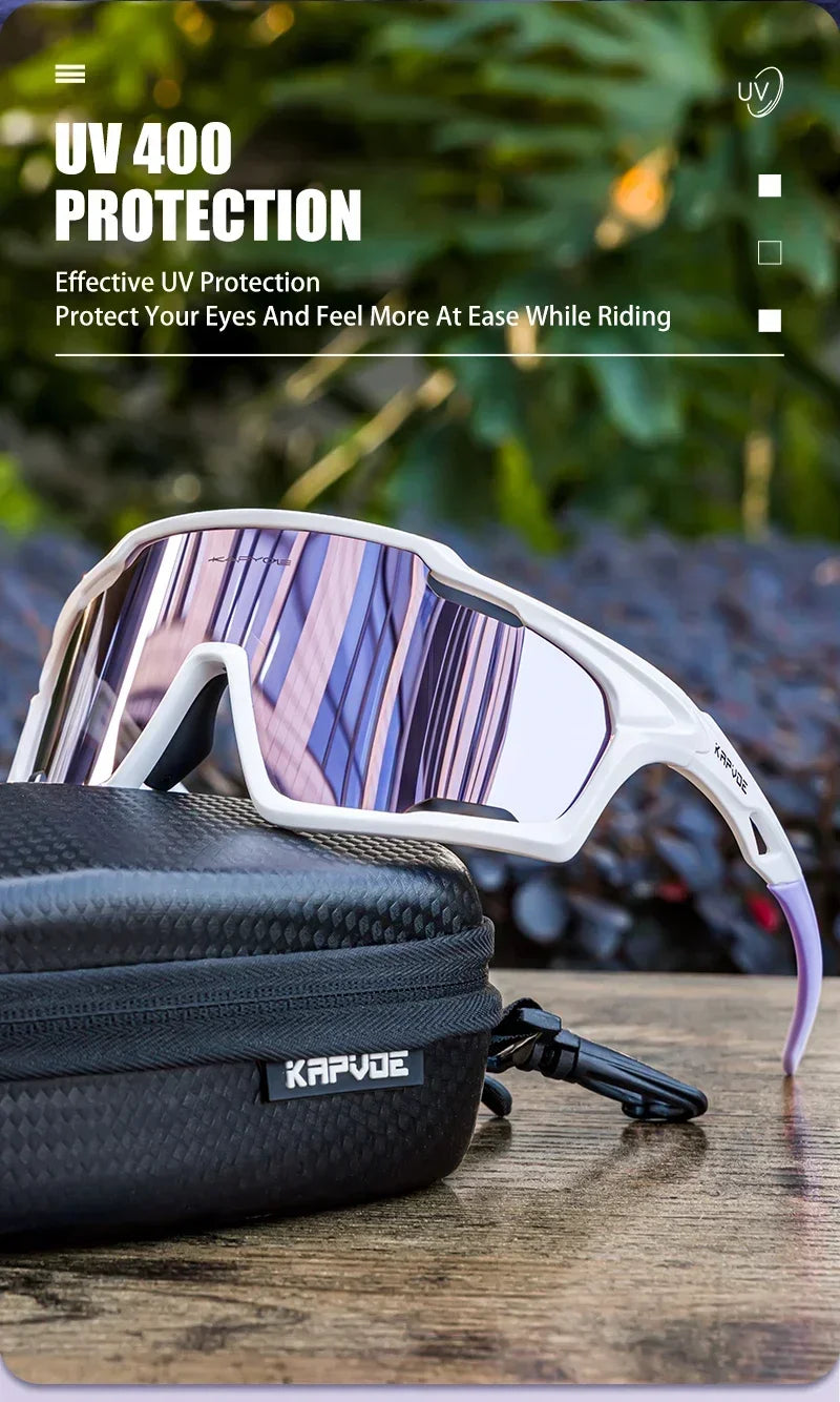 Kapvoe Sunglasses for Man Cycling Glasses MTB Riding Skating UV400 Polarized Fishing Goggles Woman Bike Bicycle Baseball 2025