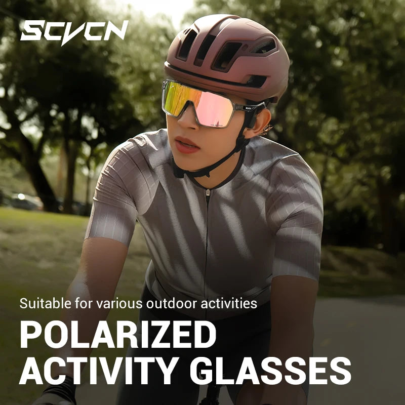 SCVCN Fashion Polarized Sunglasses Cycling Glasses for Men Mountain Bike Eyewear Baseball Sports Goggles Skating Sun Glasses
