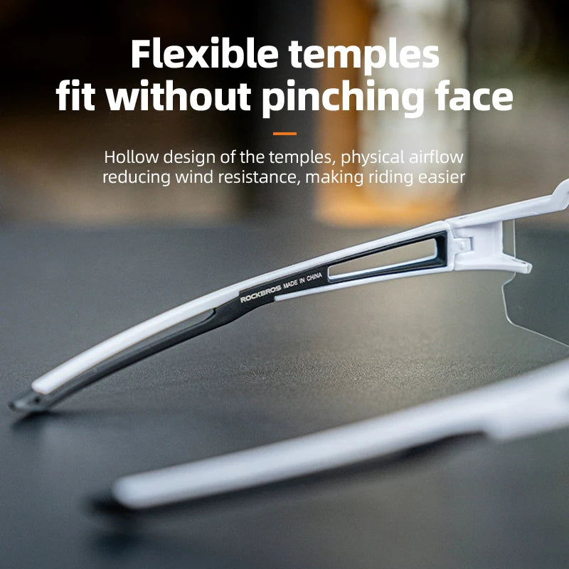 ROCKBROS Photochromic Myopic Cycling Glasses Photosensitive Unisex Running Outdoor Sports Windproof Dustproof Bicycle Accessory