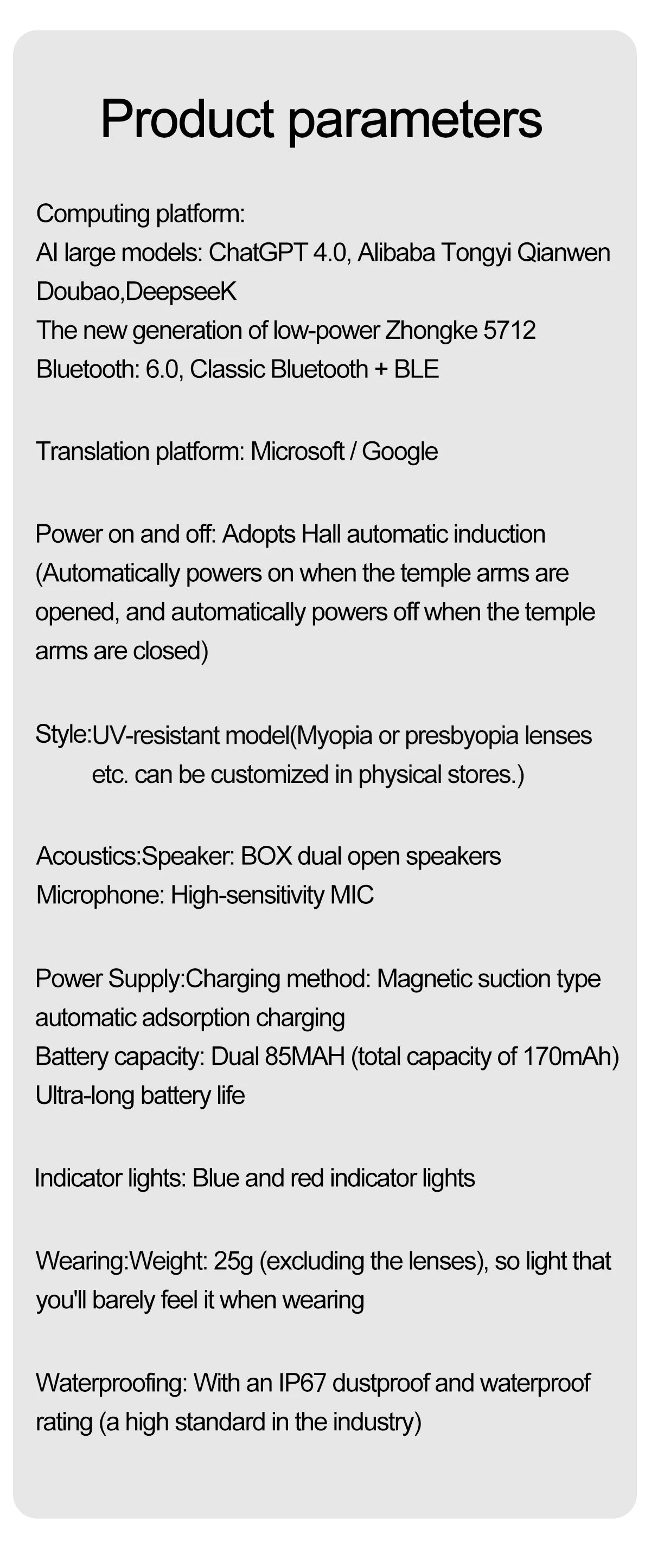 696 AI Voice Video Call Real-time Translation Intelligent Question Answering Smart Glasses UV Protection Sport BT Sunglasses