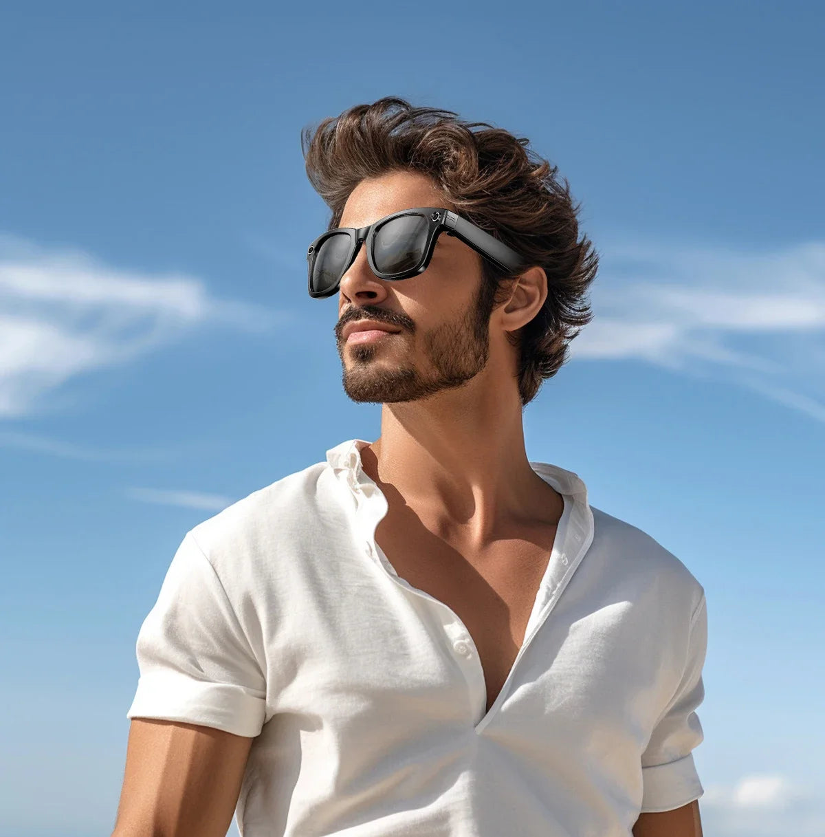 New 8MP Camera Smart Sunglasses Video Recording AI Photo Recognition Eyeglasses Wireless Bluetooth Call Glasses Sports Headphone