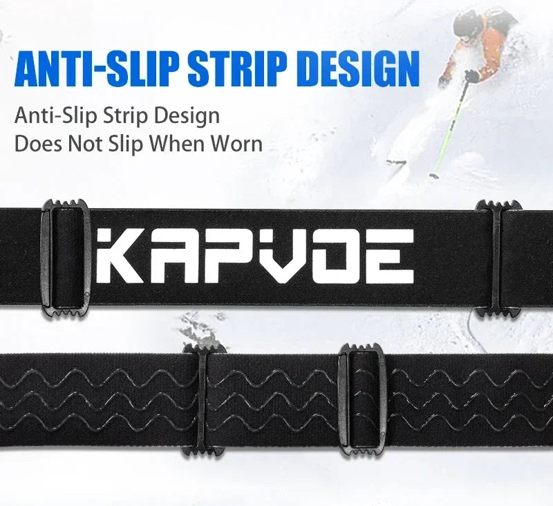 Kapvoe Magnetic Ski Goggles | UV400 Anti-Fog | Men & Women | Snowboard & Snowmobile