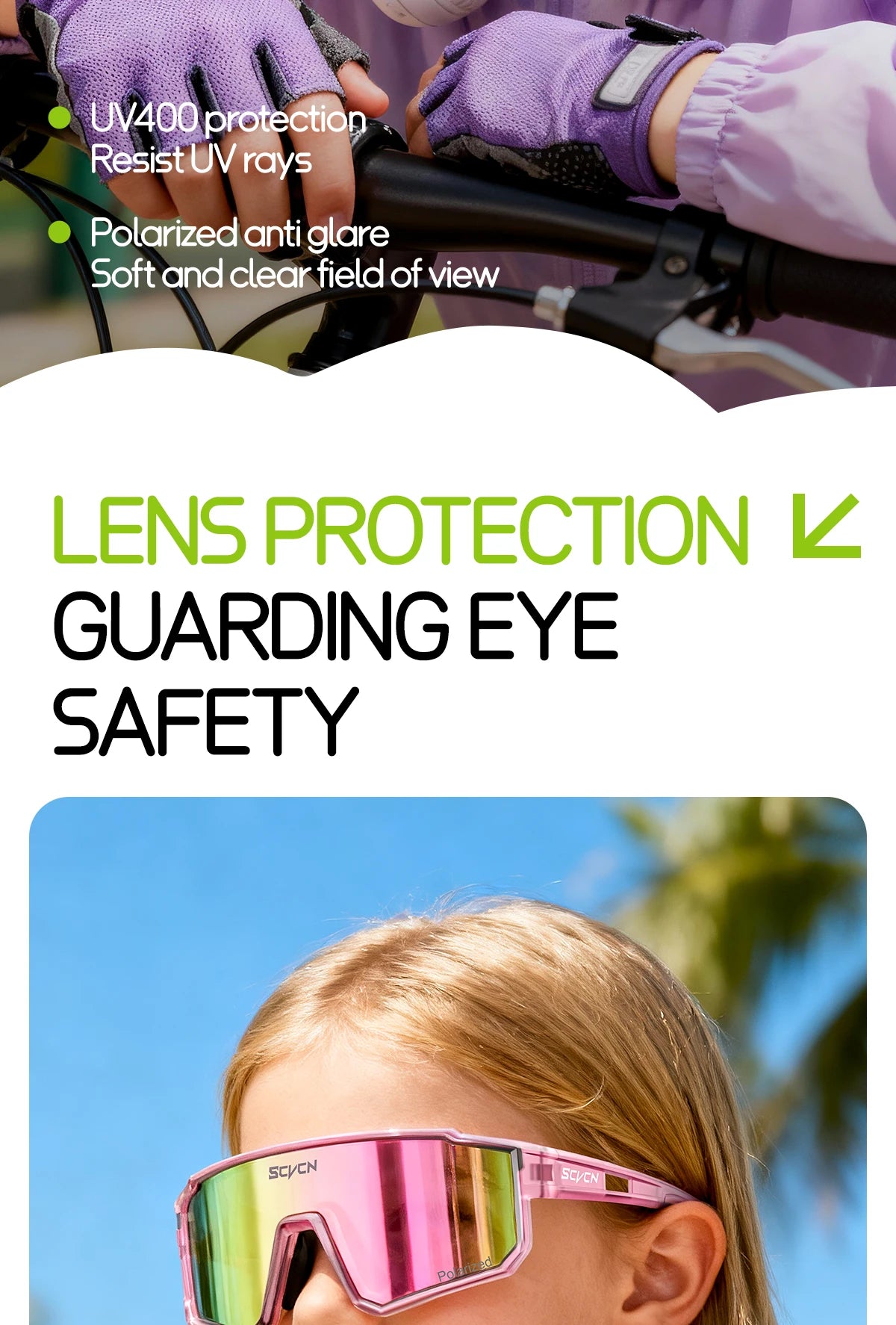 SCVCN Kids Polarized Sports Sunglasses Photochromic UV400 Boy Baseball Glasses Cycling Outdoor Eyewear Running Hiking Sunglasses