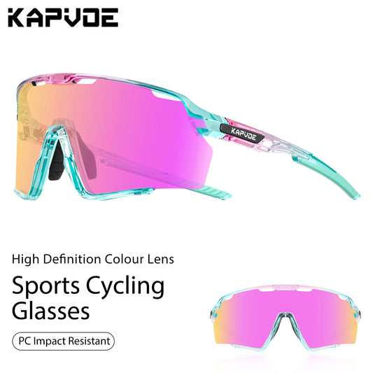 KAPVOE New Outdoor Cycling Glasses Mountain Bike Sunglasses MTB Sports Men Women UV400 Baseball Running Triathlon Golf Driving