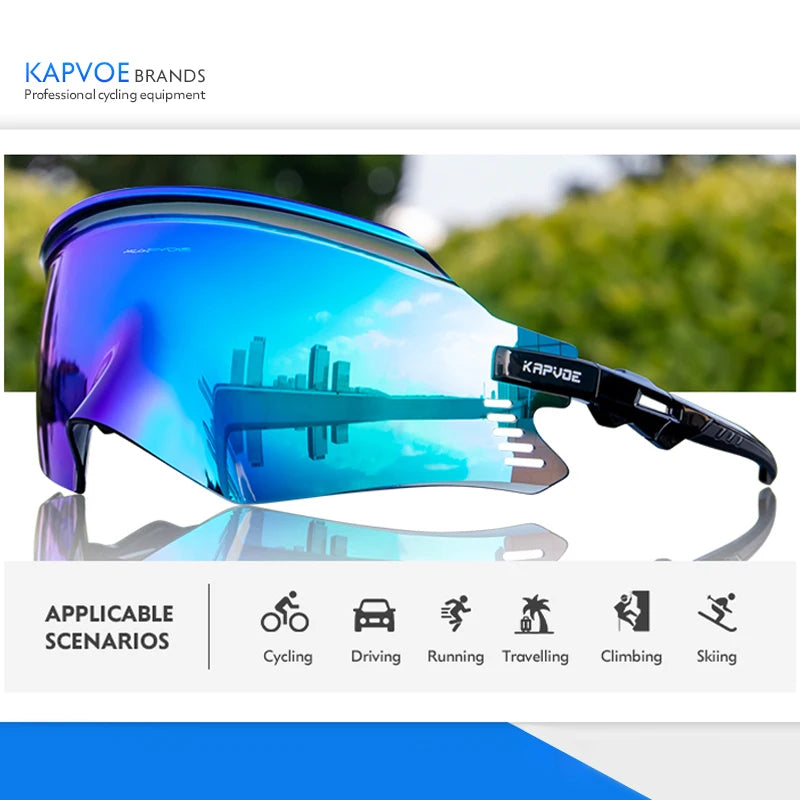 KAPVOE Cycling Sunglasses Cycling Glasses UV400 MTB Bicycle Eyewear Outdoor Sports Goggles Women Men Road Bike Racing Equipment