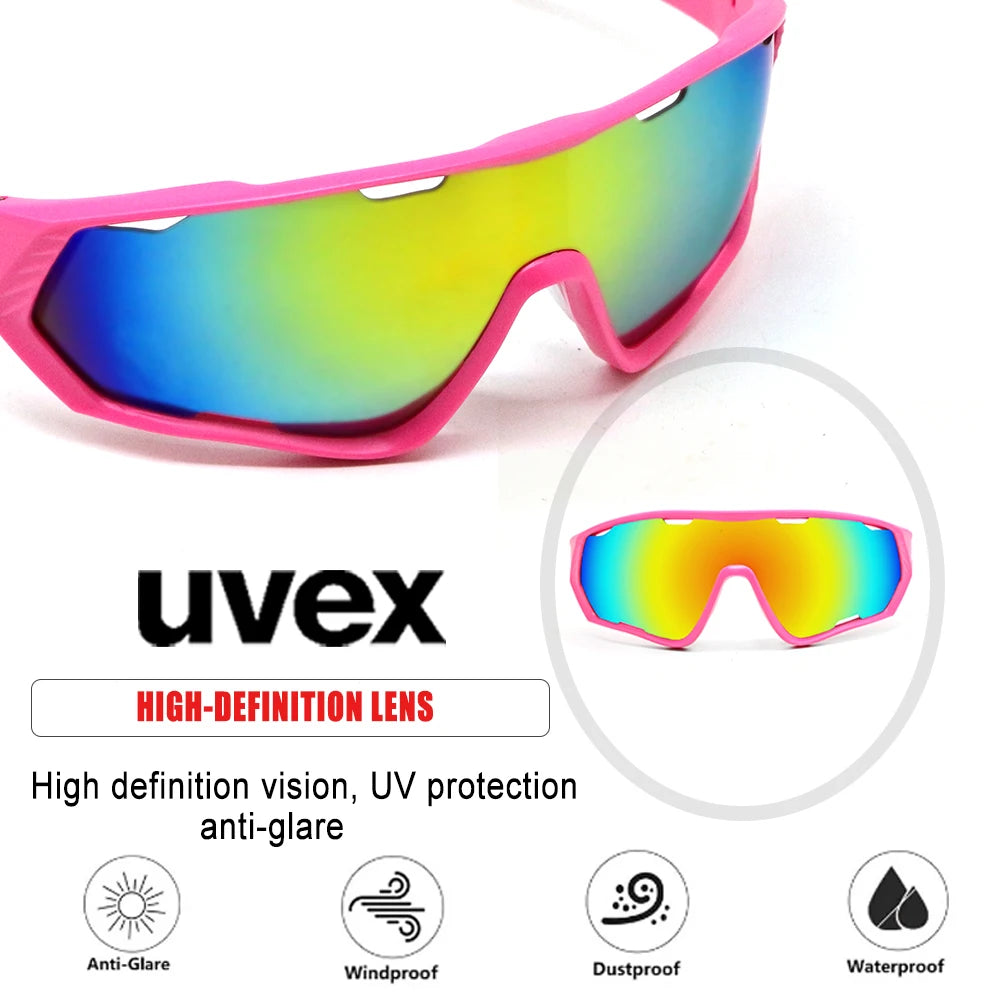 Pink Cycling Glasses Women Girl Mountain Road Bike Sunglasses MTB Sports Goggles Bicycle Triathlon Running Bike Outdoor Baseball