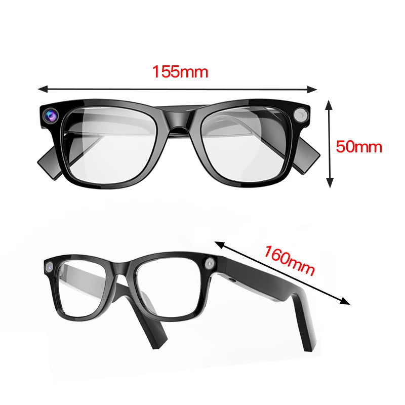AI Eyeglasses Video Voice Call Noise Cancellation Wireless Bluetooth Headset HD Anti-Shake Camera Contact Glasses Goggles