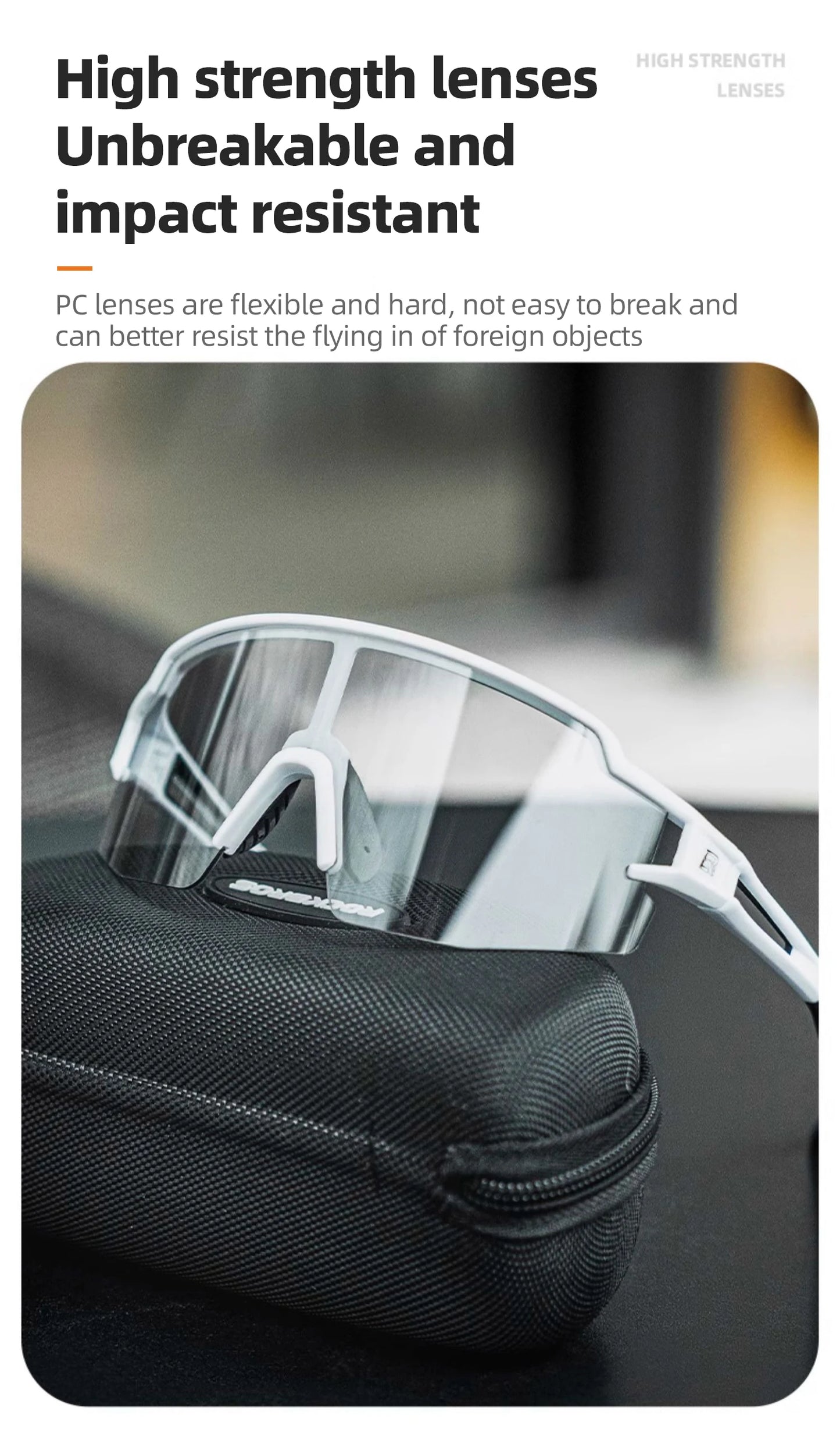 ROCKBROS Photochromic Myopic Cycling Glasses Photosensitive Unisex Running Outdoor Sports Windproof Dustproof Bicycle Accessory