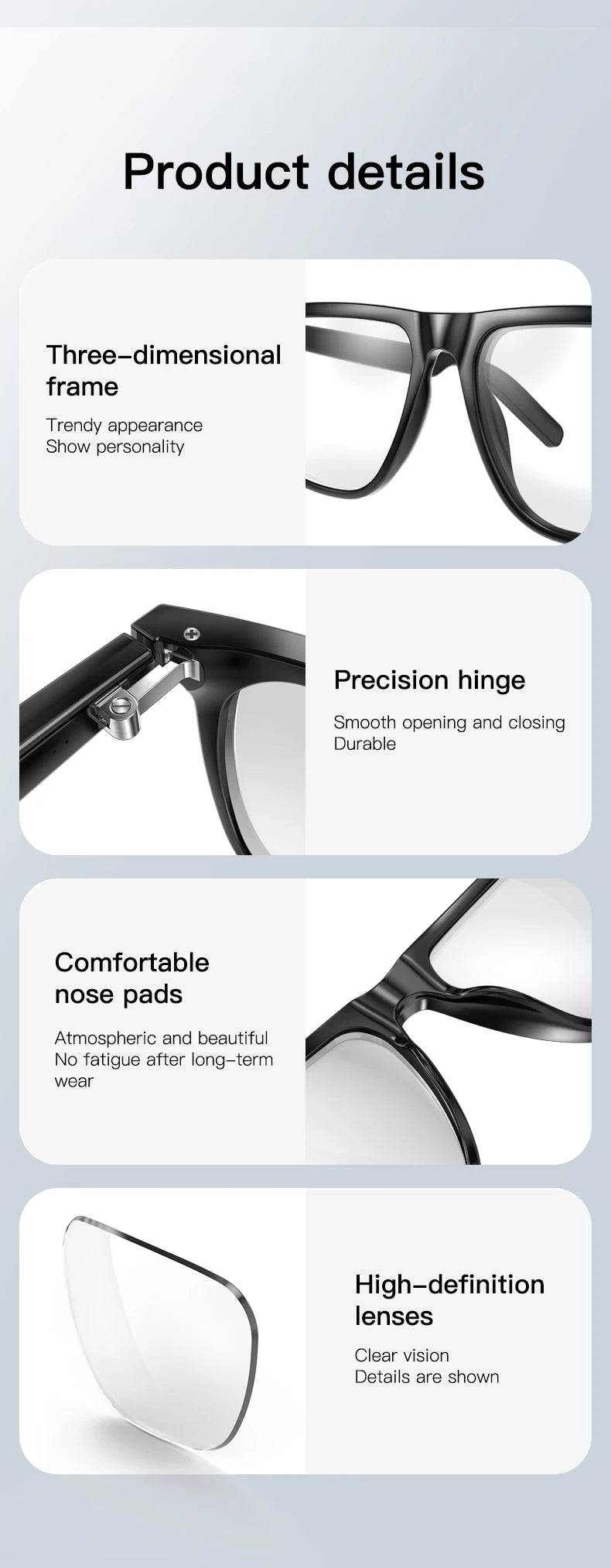 New Smart Glasses UV Protection Lenses Headphone AI Voice Bluetooth Call Gesture Control Outdoor Sport Sunglasses Women Men Gift
