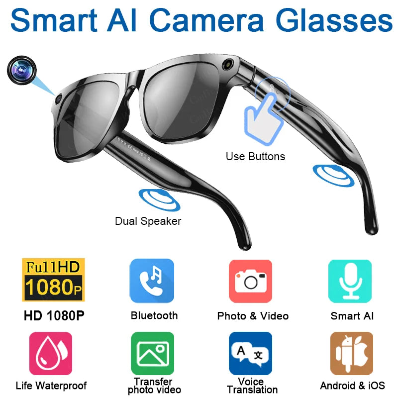 Xiaomi Mijia Smart Glasses | Bluetooth Call, Camera & Color-Changing Lenses