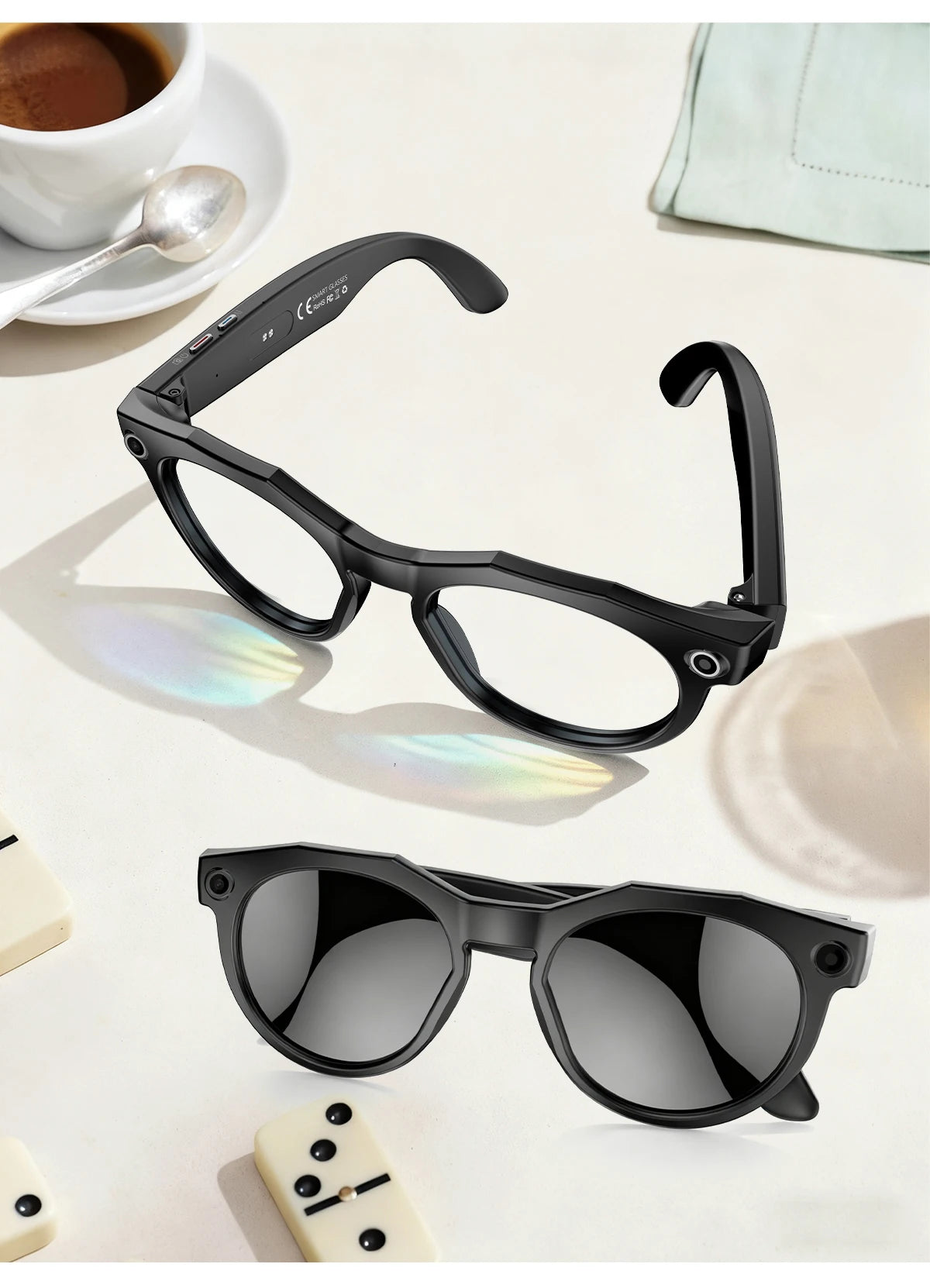 2026 New 8K HD AI Smart Glasses Men Chat GPT 800MP Camera Bluetooth Call AI Translation Voice Assistant Control Sunglasses Women