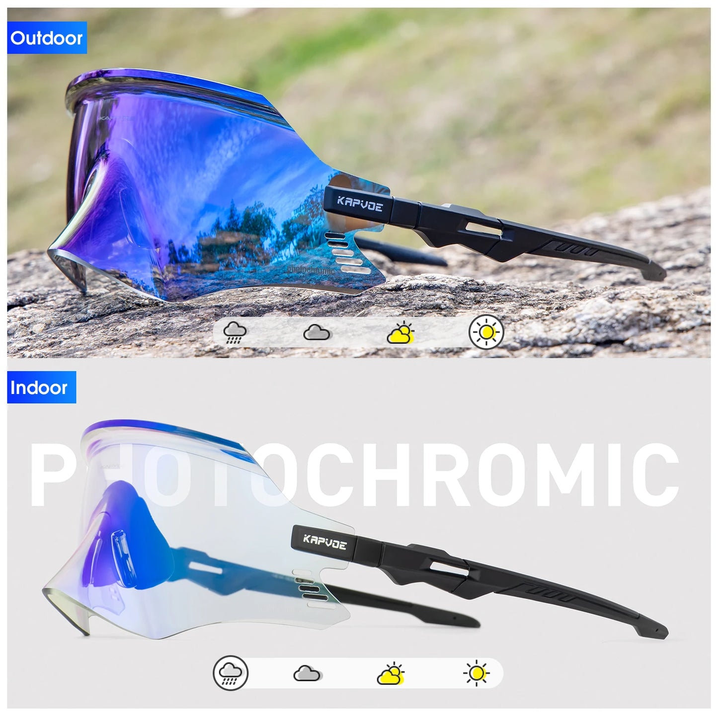 KAPVOE Cycling Sunglasses Cycling Glasses UV400 MTB Bicycle Eyewear Outdoor Sports Goggles Women Men Road Bike Racing Equipment