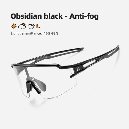 ROCKBROS Photochromic Myopic Cycling Glasses Photosensitive Unisex Running Outdoor Sports Windproof Dustproof Bicycle Accessory