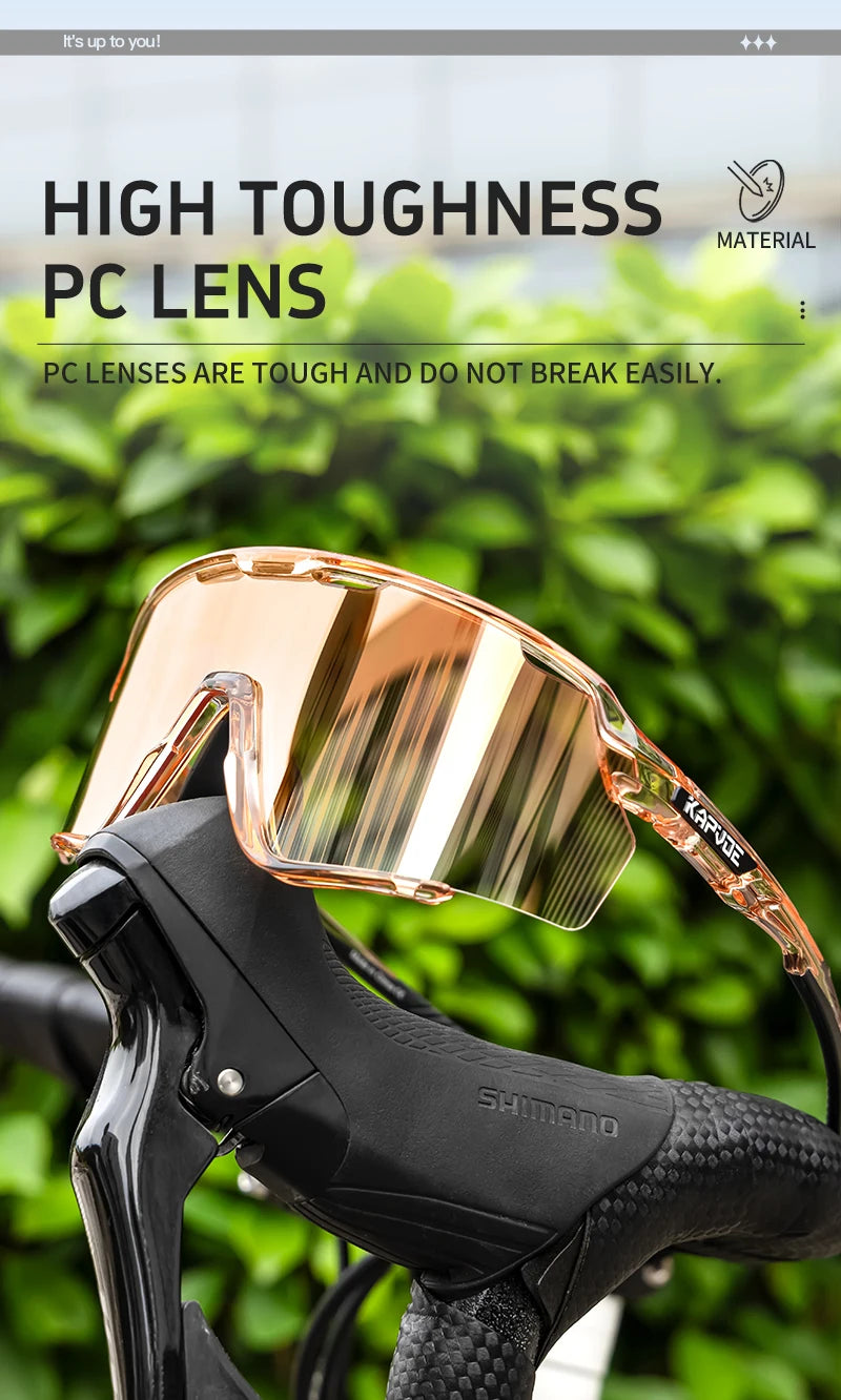 KAPVOE New Outdoor Cycling Glasses Mountain Bike Sunglasses MTB Sports Men Women UV400 Baseball Running Triathlon Golf Driving