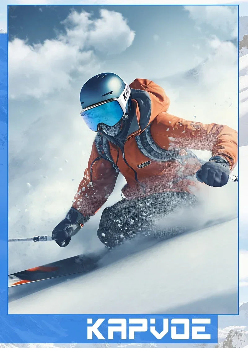 Kapvoe Magnetic Ski Goggles | UV400 Anti-Fog | Men & Women | Snowboard & Snowmobile