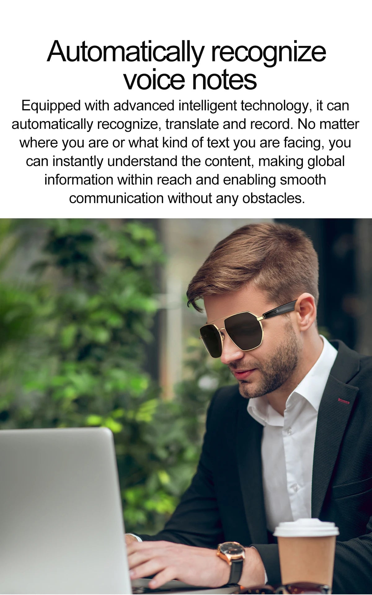 696 AI Voice Video Call Real-time Translation Intelligent Question Answering Smart Glasses UV Protection Sport BT Sunglasses