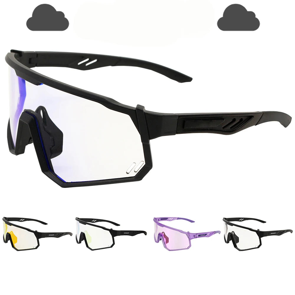 Photochromic Cycling Sunglasses | UV400 Auto-Tint Sports Glasses for Men & Women | MTB, Running