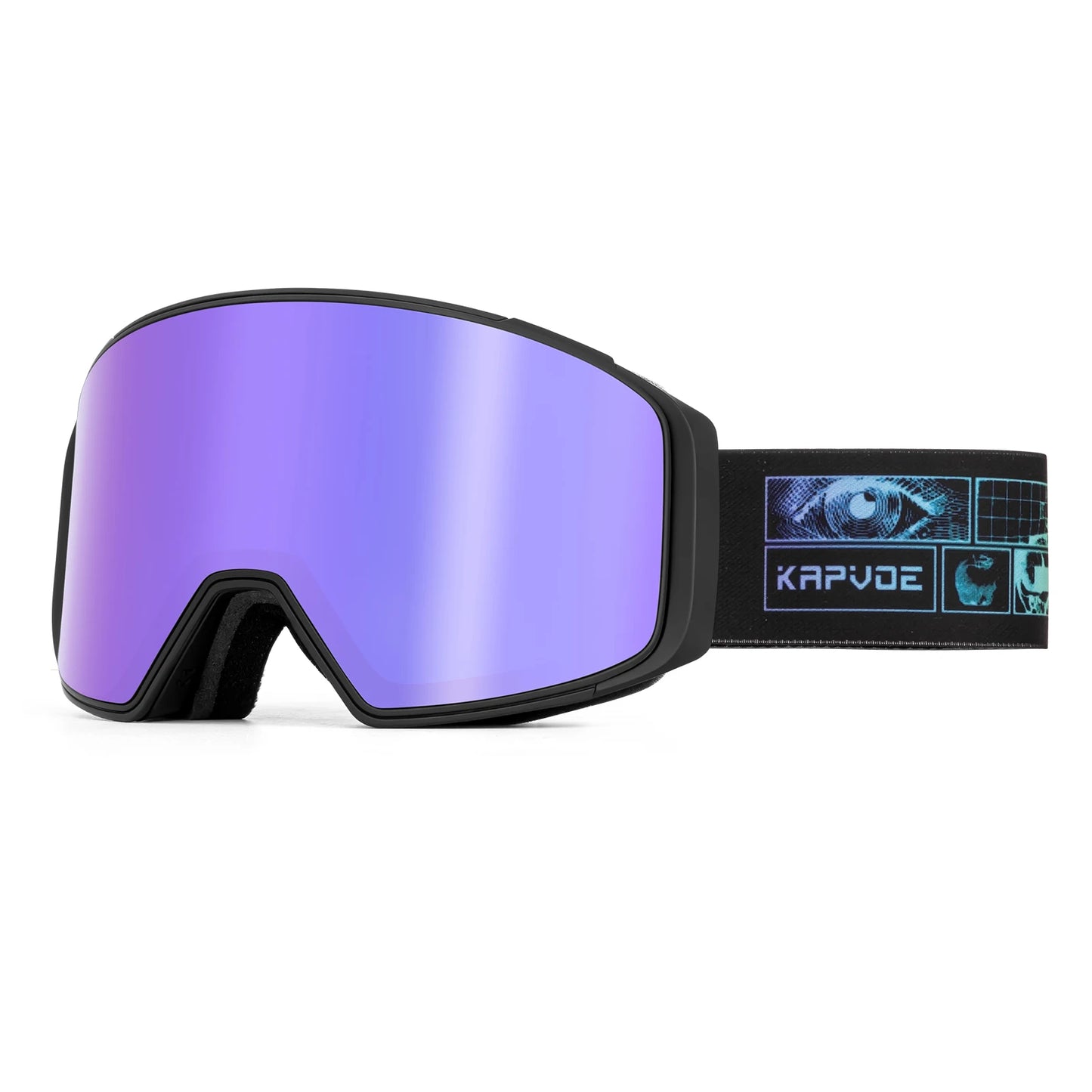 Kapvoe Magnetic Ski Goggles | UV400 Anti-Fog | Men & Women | Snowboard & Snowmobile