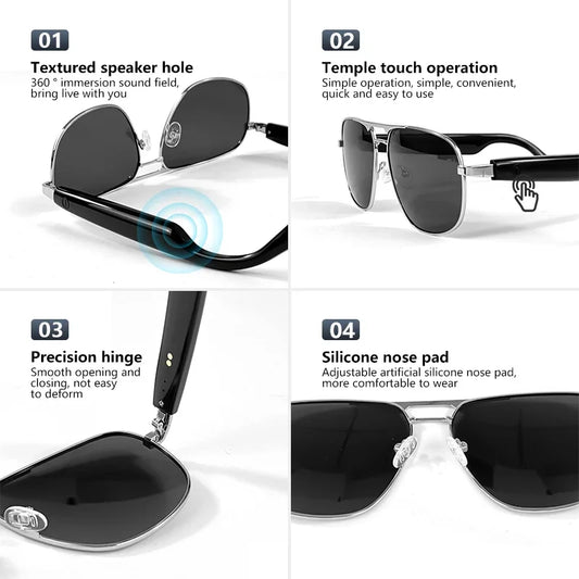 HIWEGO Smart Glasses | UV400 Polarized Lenses, Bluetooth Audio & AI Voice Assistant