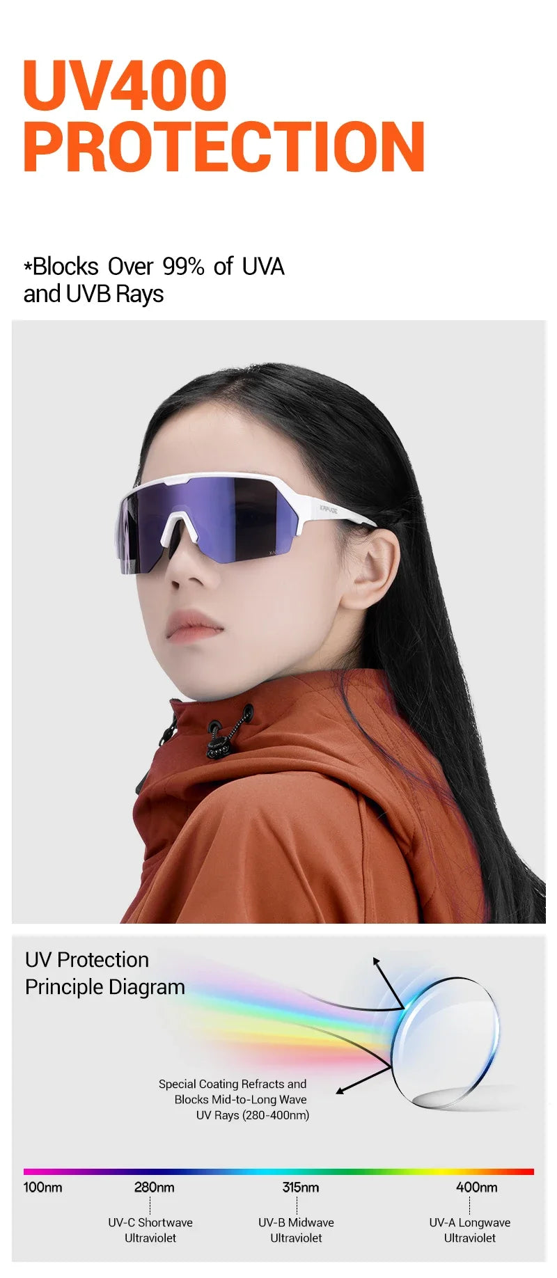 Kapvoe Women's Cycling Sunglasses | UV400 Fashion Sports Shades | Driving & Baseball