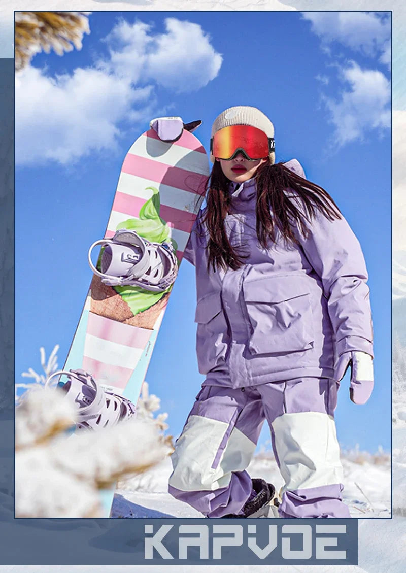 Kapvoe OTG Ski Goggles for Women | UV400 Anti-Fog | Fits Over Glasses | Snowboard & Snowmobile