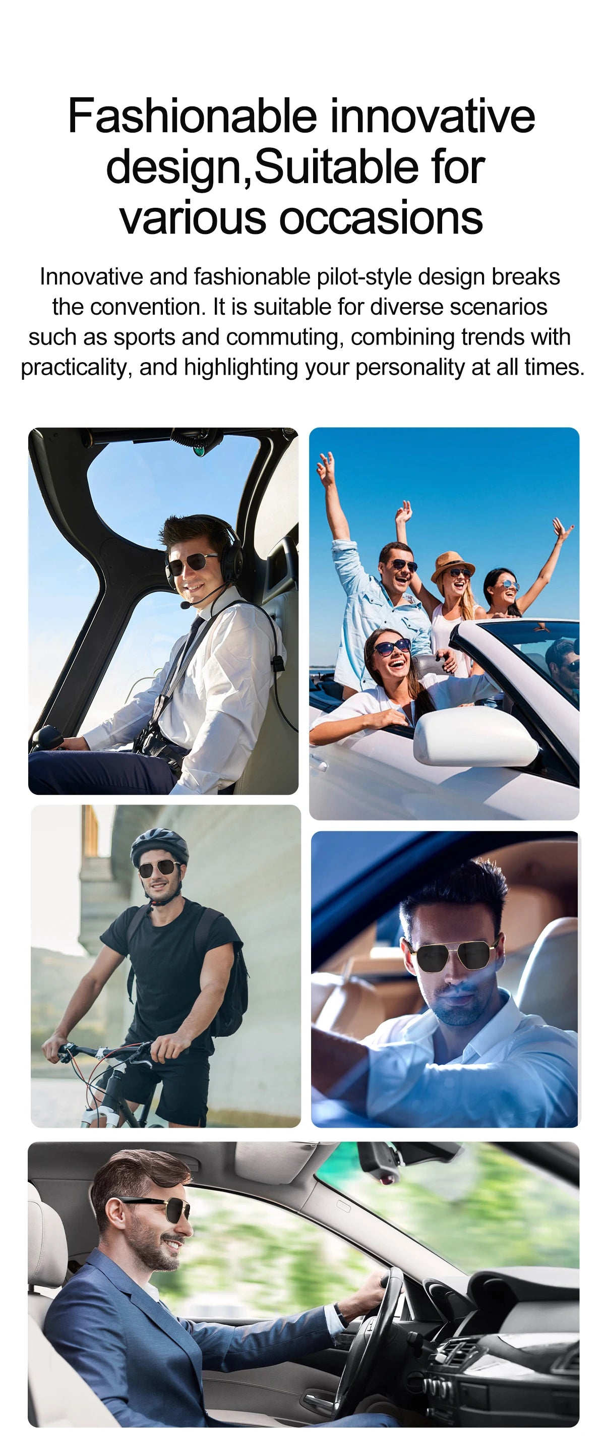 696 AI Voice Video Call Real-time Translation Intelligent Question Answering Smart Glasses UV Protection Sport BT Sunglasses