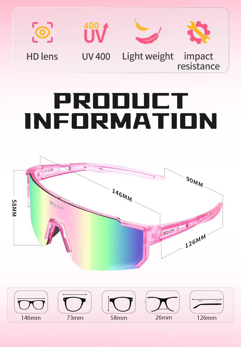 SCVCN Fsshion Sunglasses Street Cycling Glasses Bike Men UV400 Sports MTB Outdoor Bicycle Women Sunglasses Multi Color Riding