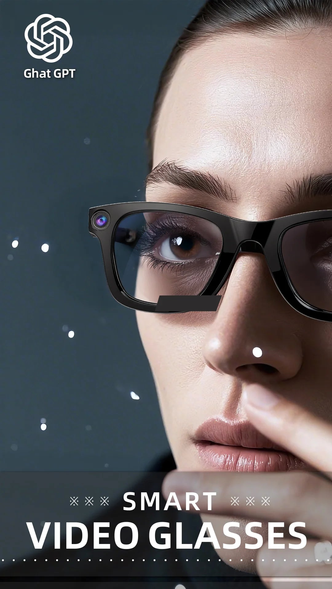 AI Eyeglasses Video Voice Call Noise Cancellation Wireless Bluetooth Headset HD Anti-Shake Camera Contact Glasses Goggles