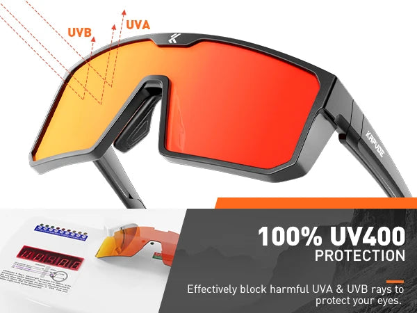 KAPVOE Polarized Cycling Glasses Sports Sunglasses for Men Women, UV400 Protection MTB Bicycle Baseball Mountain Bike Glasses