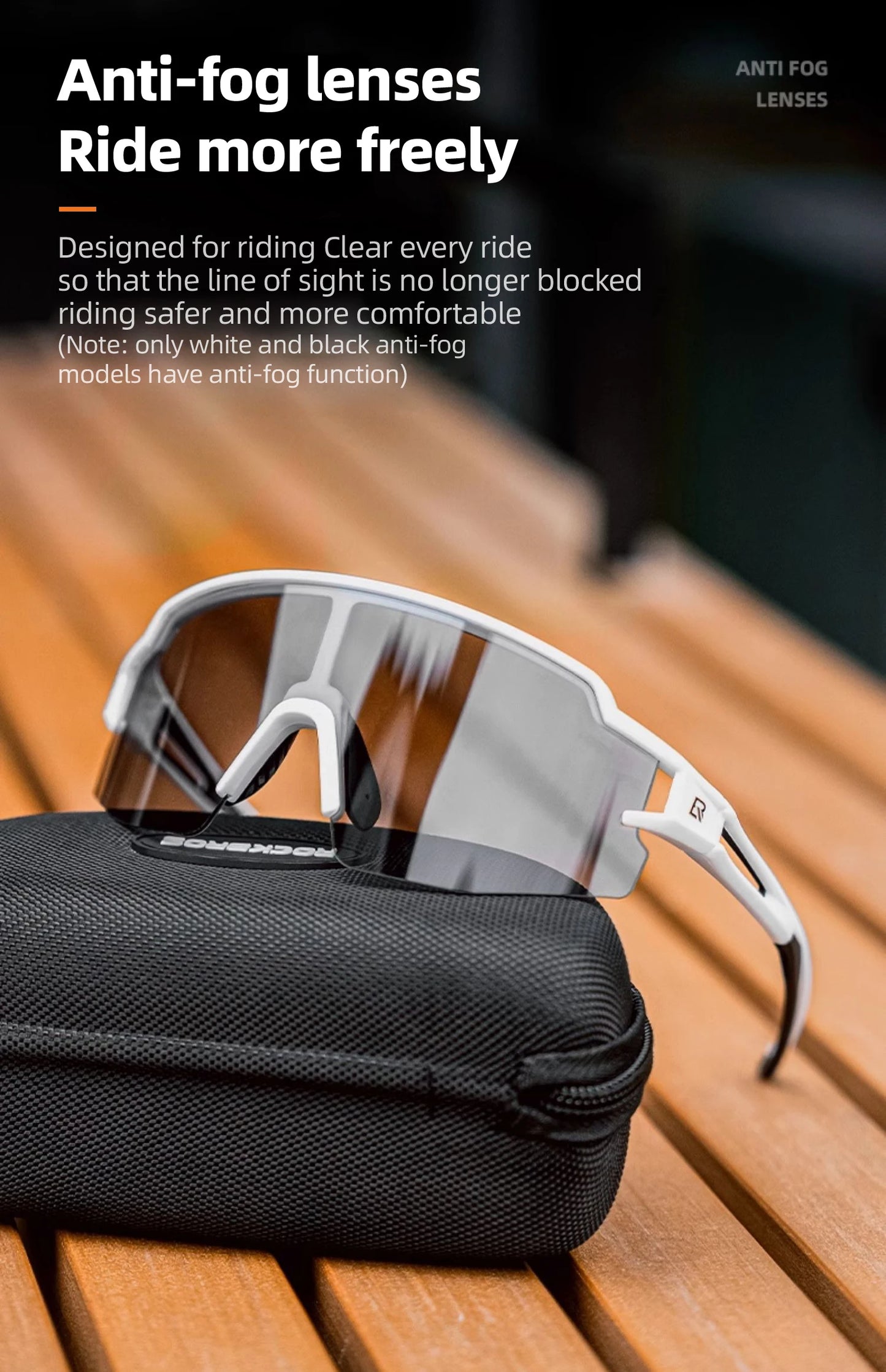 ROCKBROS Photochromic Myopic Cycling Glasses Photosensitive Unisex Running Outdoor Sports Windproof Dustproof Bicycle Accessory