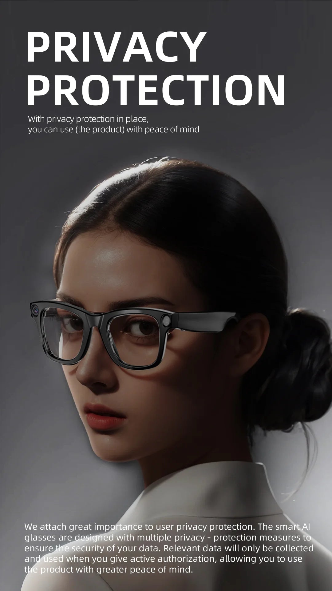 AI Eyeglasses Video Voice Call Noise Cancellation Wireless Bluetooth Headset HD Anti-Shake Camera Contact Glasses Goggles