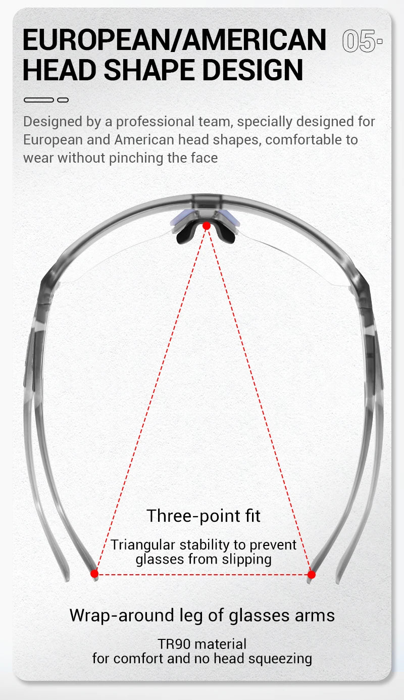 SCVCN Photochromic Cycling Sunglasses Glasses Bike Mountain Bicycle Hiking Golf UV400 Sports Glasses for Men Women Baseball 2025