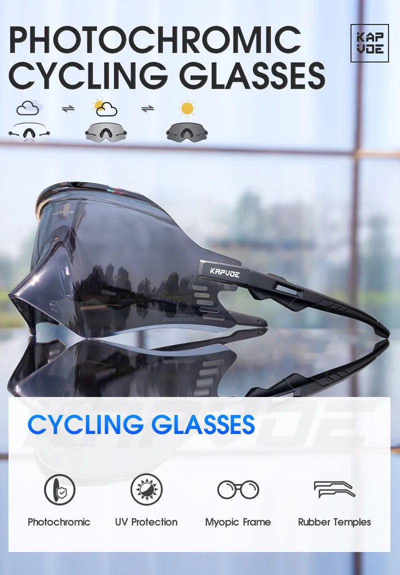 KAPVOE Cycling Sunglasses Cycling Glasses UV400 MTB Bicycle Eyewear Outdoor Sports Goggles Women Men Road Bike Racing Equipment