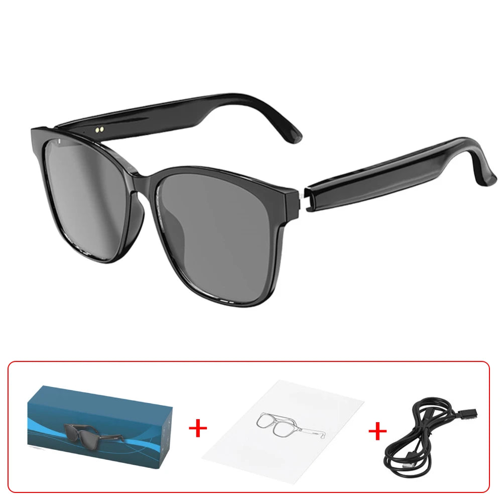 AI Glasses Wireless Earbuds Automatic Voice Translation Audio Glasses Support 75 Languages BT 5.4 for Sports Meeting Recording