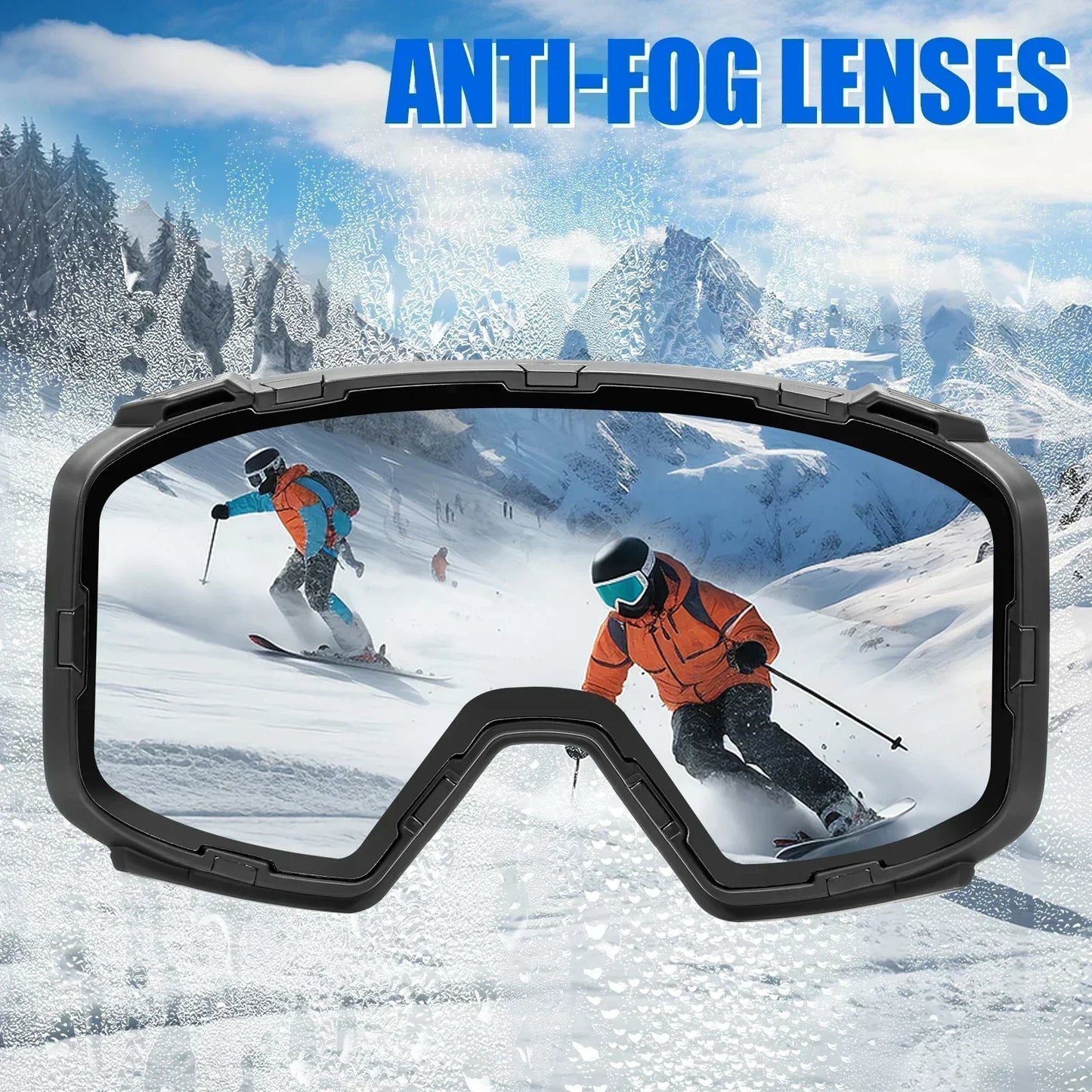Kapvoe Magnetic Ski Goggles | UV400 Anti-Fog | Men & Women | Snowboard & Snowmobile