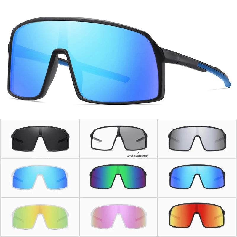 Large Frame UV400 Polarized/Photochromic Sports Cycling Bike Glasses Men Women TR90 MTB Baseball Fishing Softball Sunglasses