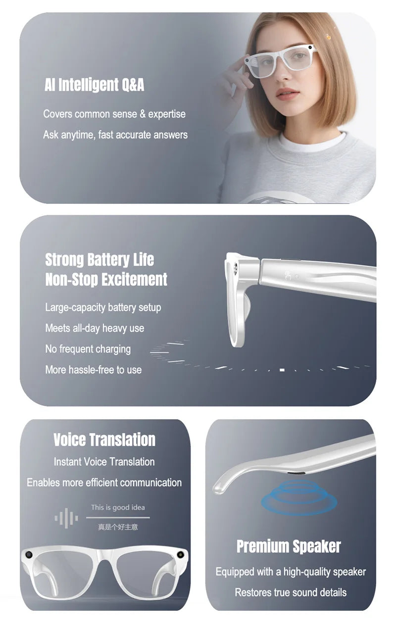 Xiaomi Mijia Smart Glasses | Bluetooth Call, Camera & Color-Changing Lenses